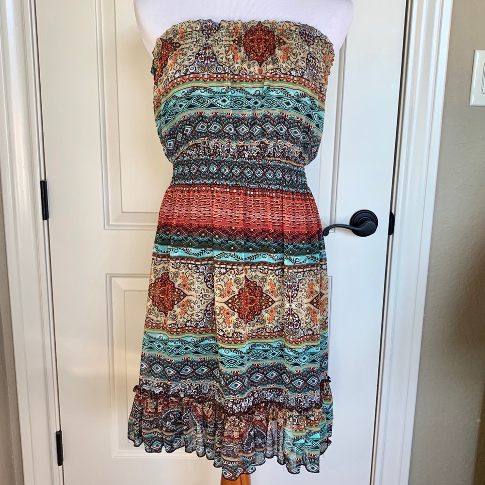 Poetry strapless lined dress size L